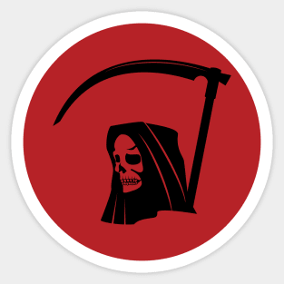 Death Skull With Scythe Sticker